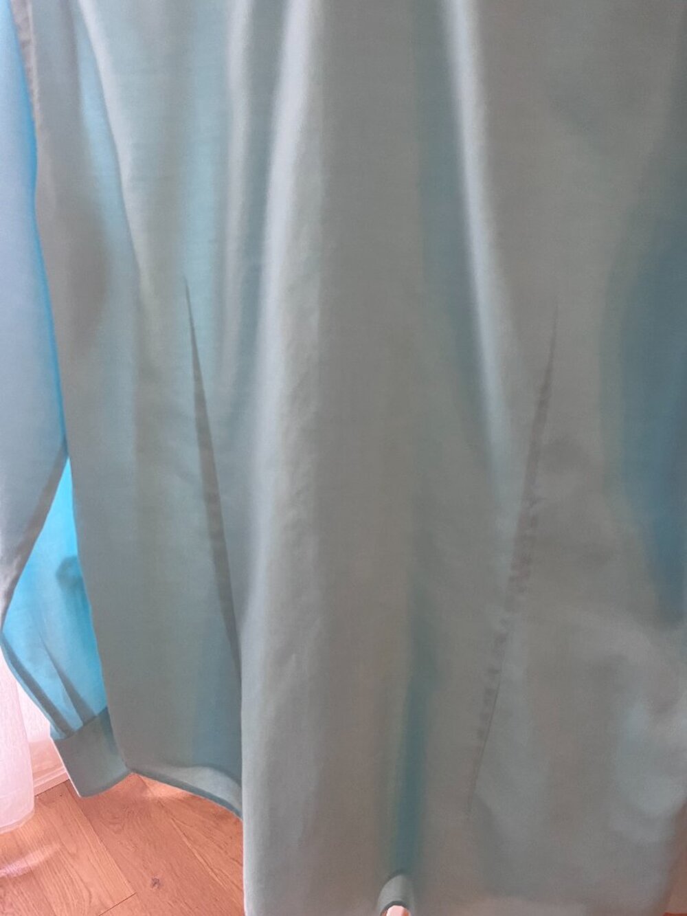 MEN'S LUXURY DRESS SHIRT, AQUA BLUE, MADE IN ITALY, SZ 39cm/15.5" NECK, USM - Picture 11 of 15